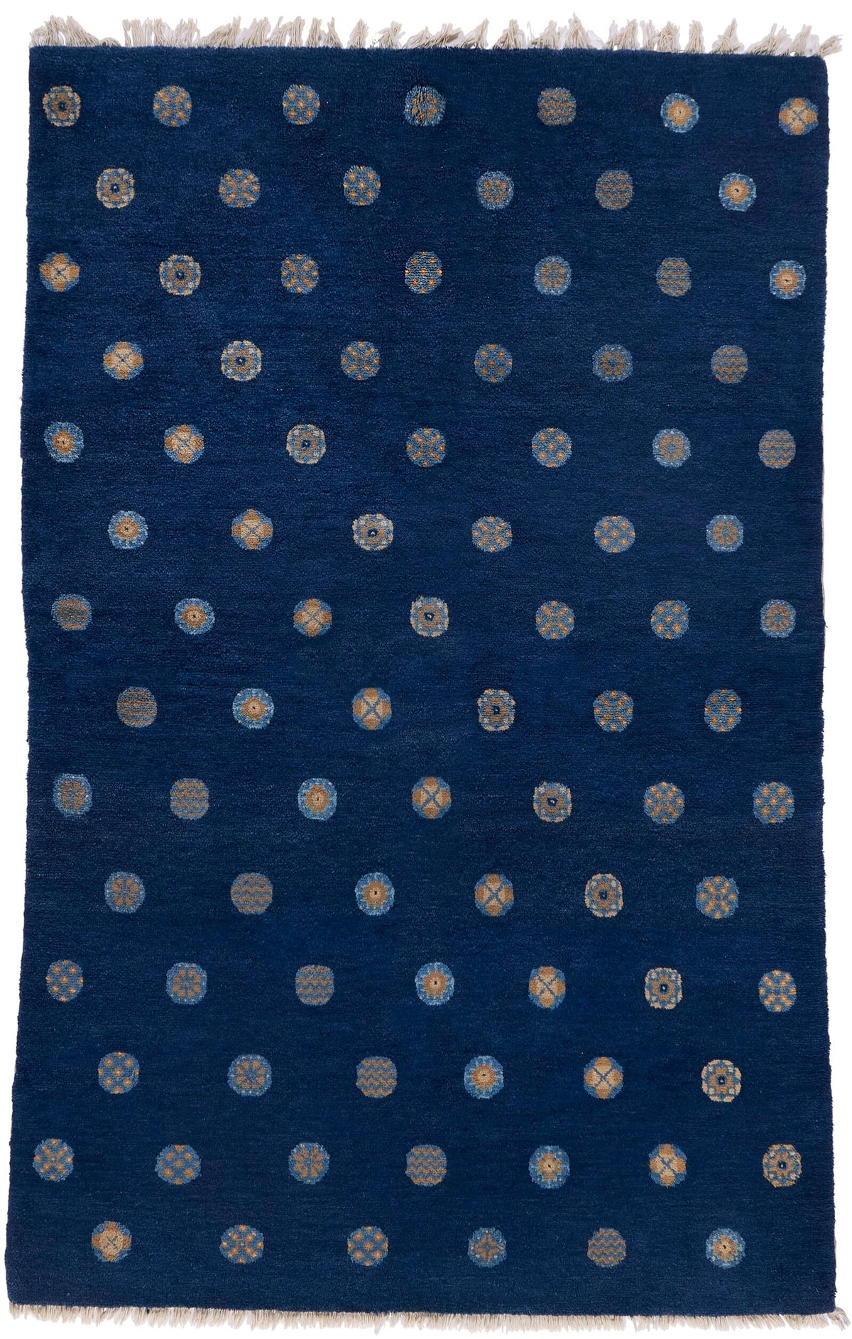 ANTIQUE CHINESE PAO TAO BLUE - BALLS 4' 2'' x 6' 7''