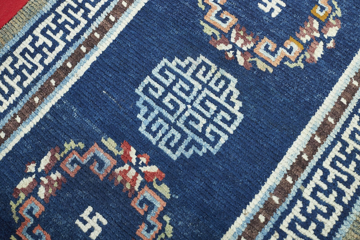 ANTIQUE TIBETAN KHADEN 2' 9" x 4' 3" 19th C Rug Detail 3