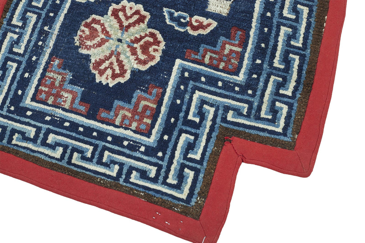 ANTIQUE TIBETAN SADDLE RUG 2' x 5' 1" 19th C Rug Detail 1