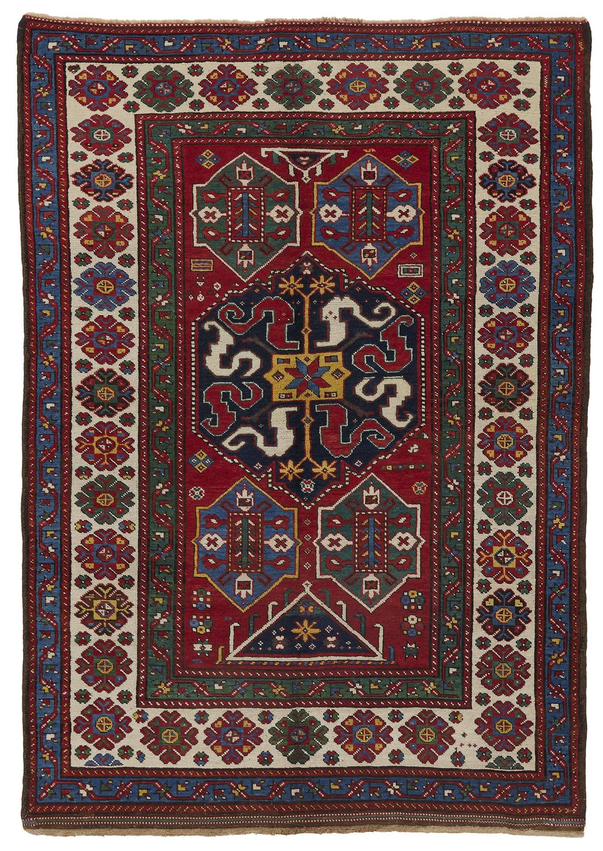 CLOUD BAND KAZAK (CHONDERESK) CAUCASIAN ANTIQUE C. 1880 5' 1" X 7' 2"