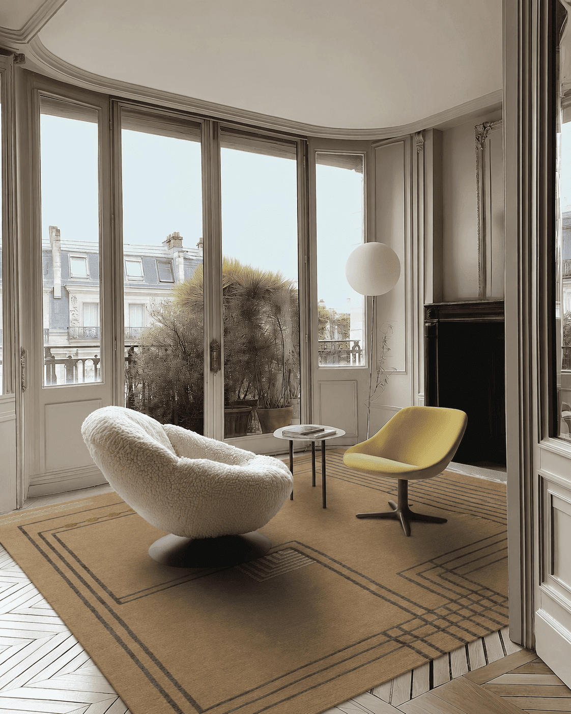 ELVIS OAK installed in an elegant Parisian apartment