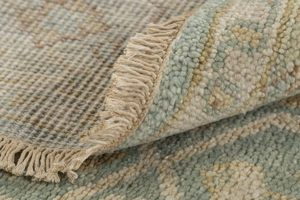 detail image of Persian Lattice Seafoam hand knotted area rug design by Tufenkian