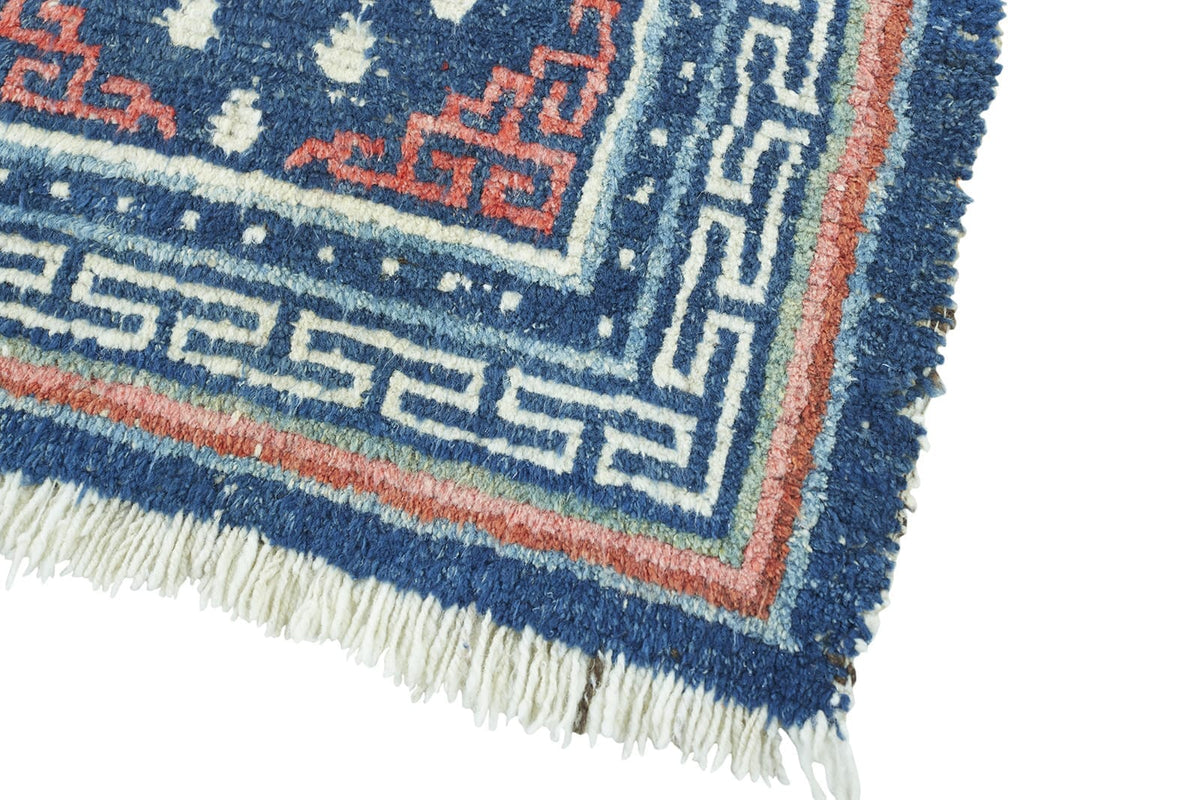 ANTIQUE TIBETAN KHADEN 2' 4" x 4' 6" 19th C Rug Detail 1