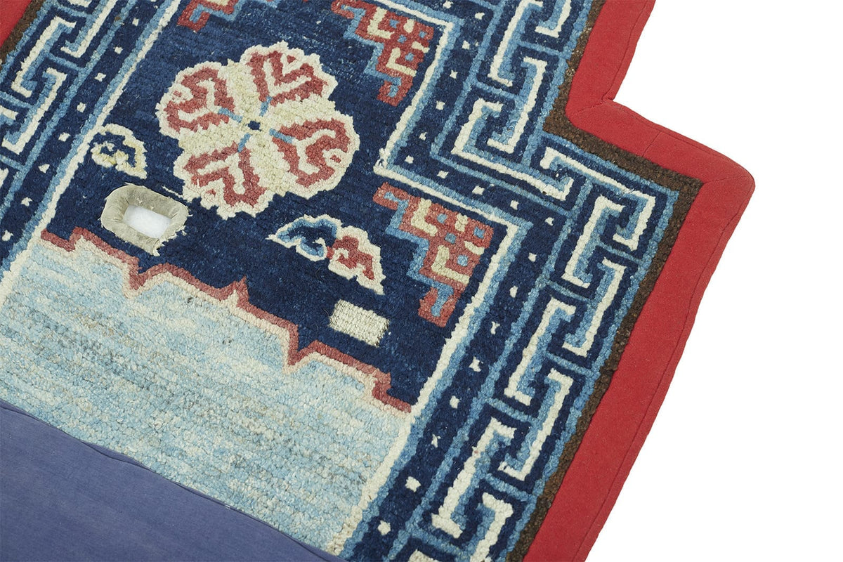 ANTIQUE TIBETAN SADDLE RUG 2'  x 5' 1" 19th C Rug Detail 4