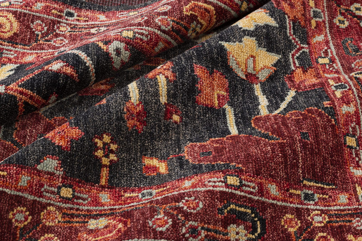 detail image of Bidjar II Charcoal Rust hand knotted area rug design by Tufenkian