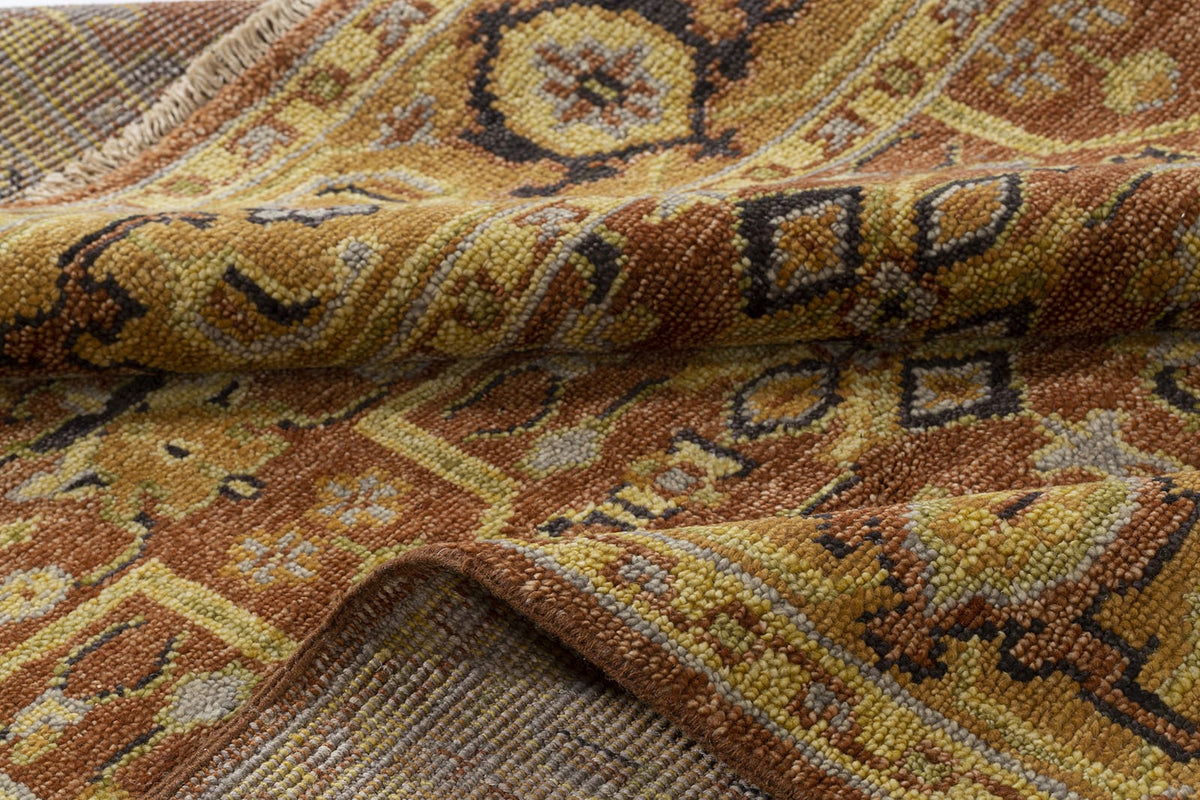 detail image of Persian Lattice Cognac hand knotted area rug design by Tufenkian