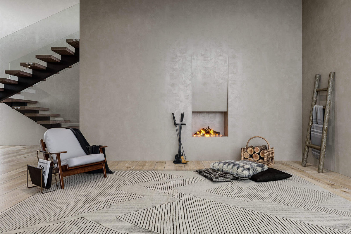 PLATEAU III IVORY CHARCOAL Products Tufenkian Artisan Carpets Lifestyle room-image